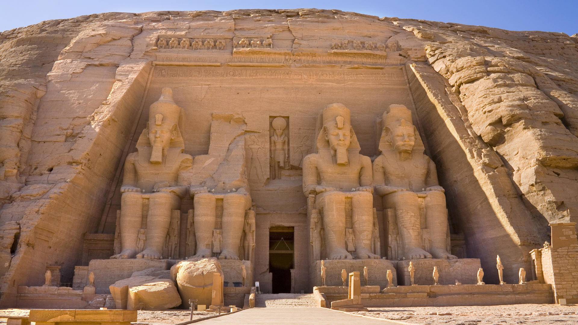 The Archaeological site of the Temple at Abu Simbel